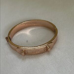 Coach Rose Gold Tone Studded Hinged Bangle Bracelet